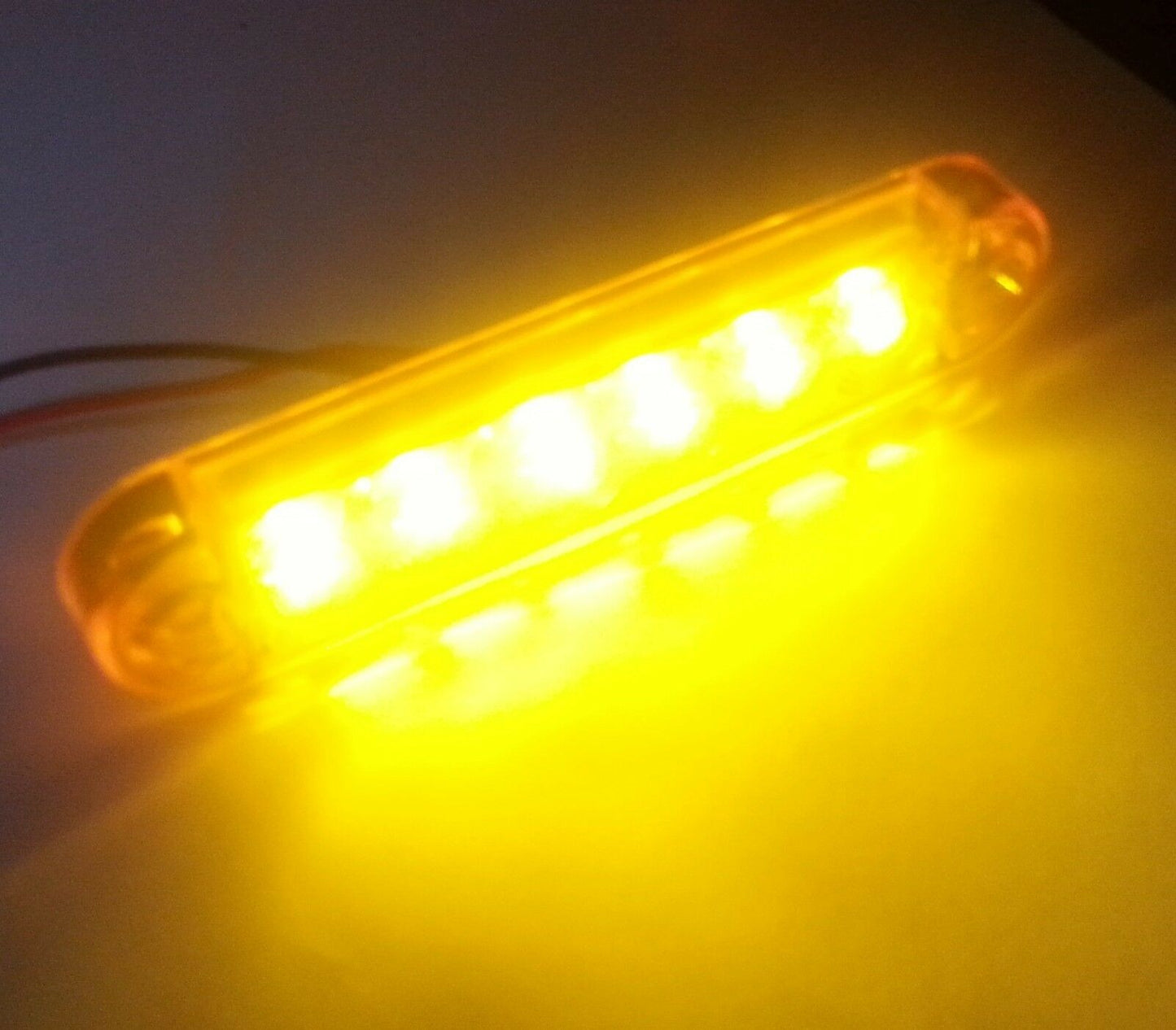 1 брой LED Оранжев Диоден Маркер Габарит Токос със 6 светодиода за камион ремарке бус ван каравана платформа 12V-24V