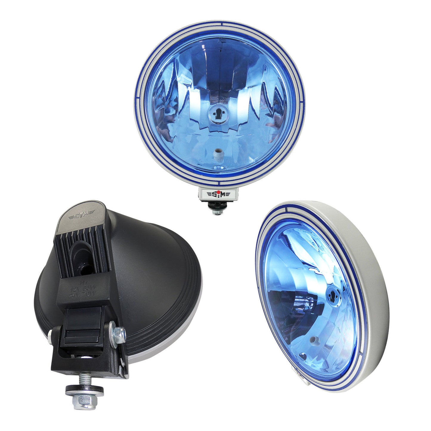 23см - халогенен фар / светлини за мъгла - насочена светлина - синьо стъкло - 12/24V