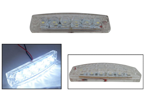 Светодиоден Маркер, габарит, токос, светлина със 6 LED за камион, бус, ван, ремарке, каравана, платформа 12V бели