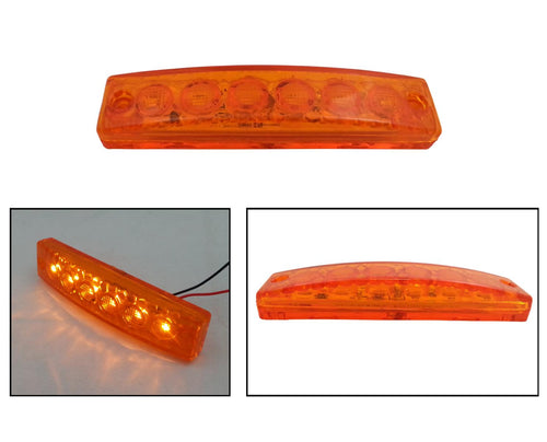 Светодиоден Маркер, габарит, токос, светлина със 6 LED за камион, бус, ван, ремарке, каравана, платформа 24V оранжев