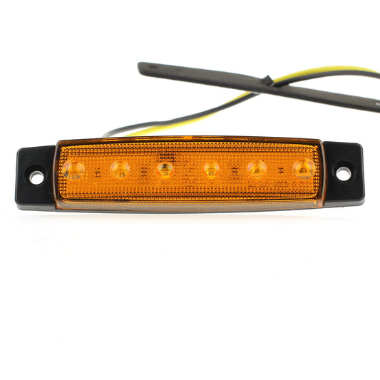 Светодиоден Маркер, габарит, токос, рибки, рибка, светлина със 6 LED за камион, бус, ван, ремарке, каравана, платформа, 12V оранжев