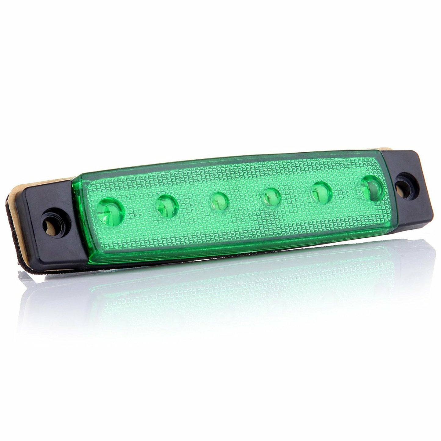 Светодиоден Маркер, габарит, токос, рибки, рибка, светлина със 6 LED за камион, бус, ван, ремарке, каравана, платформа, 24V зелен, зелени