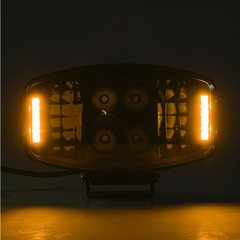 1бр LED правоъгълен фар 247мм 90W 12V/24V, бяла + жълта светлина