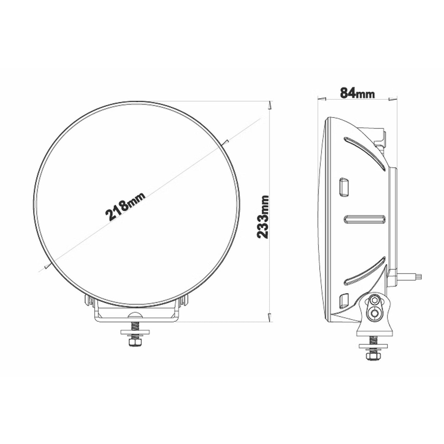 1бр Мощен LED фар 120W с дневна /DRL/ светлина, Ø 218 мм, 12V-24V Dark Knight