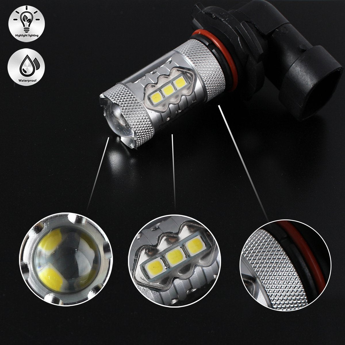 2 броя Hb4 ХБ4 9006 LED Диодни Крушки С Лупа За Халогени