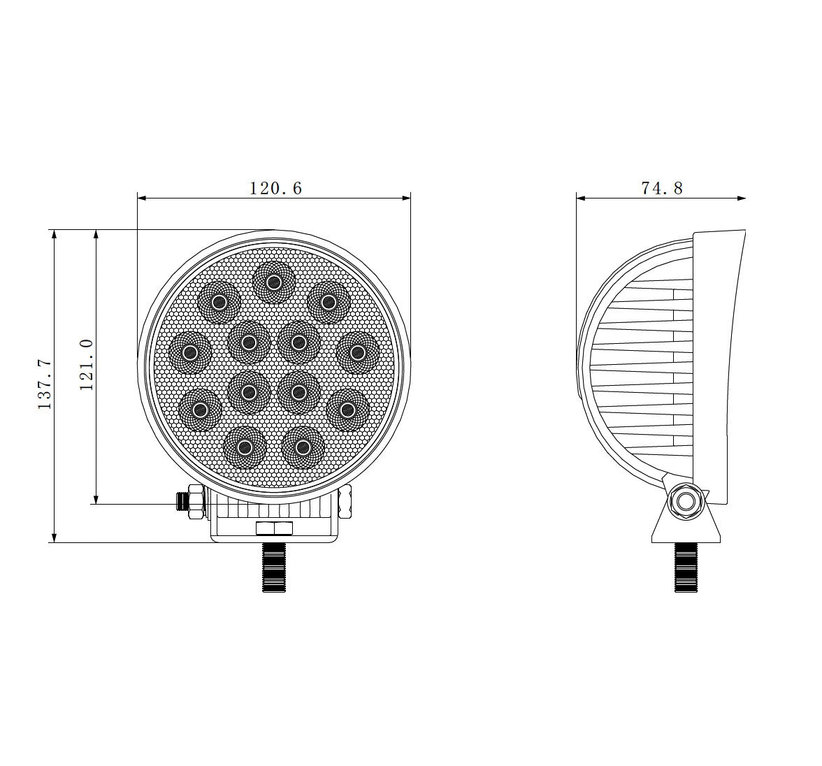 12См 39W Супер Мощен Кръгъл PRO Led Диоден Халоген Led Лампа Прожектор 12V 24V