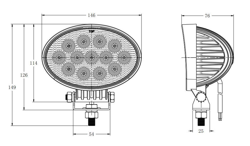 14См 39W Супер Мощен Овален PRO Led Диоден Халоген Led Лампа Прожектор 12V 24V