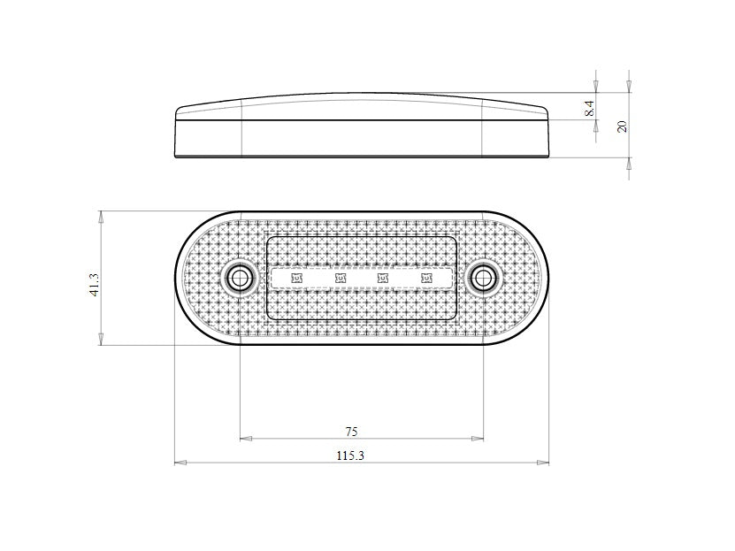 LED Светодиоден Габарит Със Стойка, Маркер, Оранжев, Вграден Рефлектор, Е-Mark, Ефект Неон, Водоустойчив, 12V-24V
