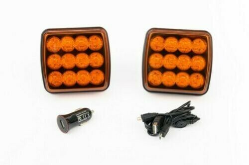 Безжични Wireless Стоп светлини с Mагнит 12v 24v LED Оранжеви Аварийни Светлини Блиц Светлина