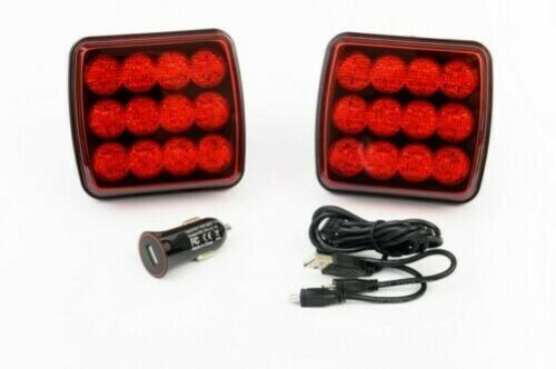 Безжични Wireless с Mагнит 12-24v LED Червени Светлини за Ремарке