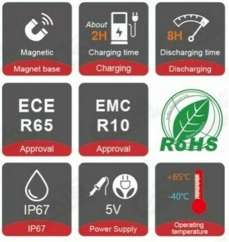 Безжични Wireless с Mагнит 12-24v LED Червени Светлини за Ремарке
