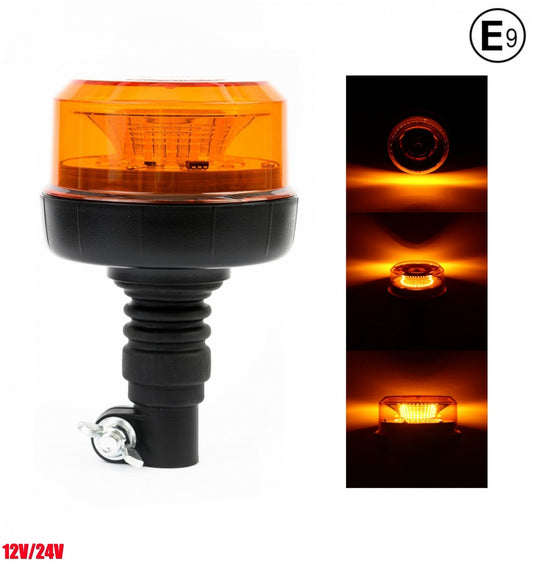 LED  Диодна Аварийна Сигнална Лампа Маяк Буркан 12/24V , Блиц, Slim, E-Mark, 12 SMD