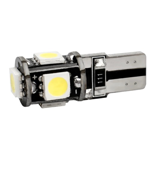 Led Крушки За Габарит, Т10 W5W LED 5 SMD, Canbus, 12V, Бяла Светлина