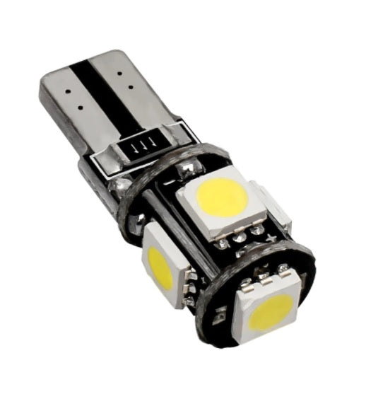 Led Крушки За Габарит, Т10 W5W LED 5 SMD, Canbus, 12V, Бяла Светлина
