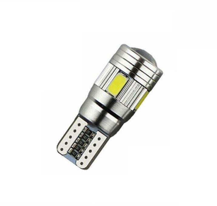 Led Крушки За Габарит, Т10 W5W LED 6 SMD, Canbus, 12V, Бяла Светлина