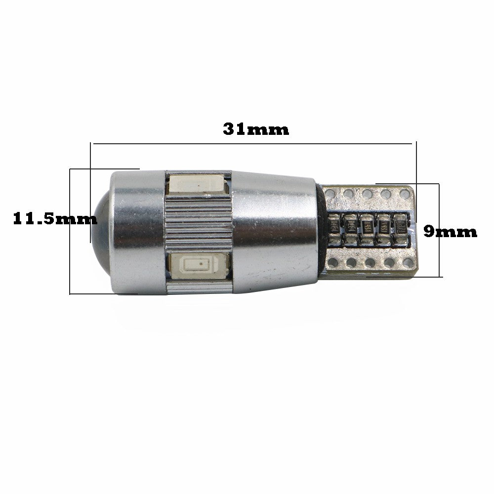 Led Крушки За Габарит, Т10 W5W LED 6 SMD, Canbus, 12V, Синя Светлина