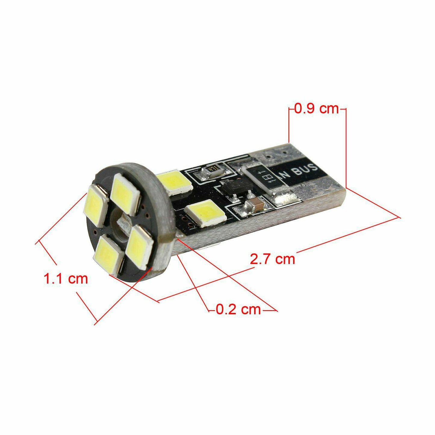 LED  Диодни Крушки За Габарит, Т10 W5W, 8 SMD, 12V, Canbus - Error free , Без грешки