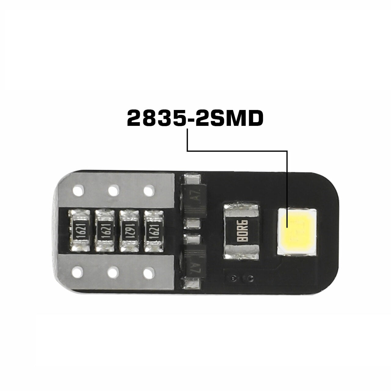 Led Крушки За Габарит, Т10 W5W LED 2 SMD, 12V, Canbus, Бяла Светлина