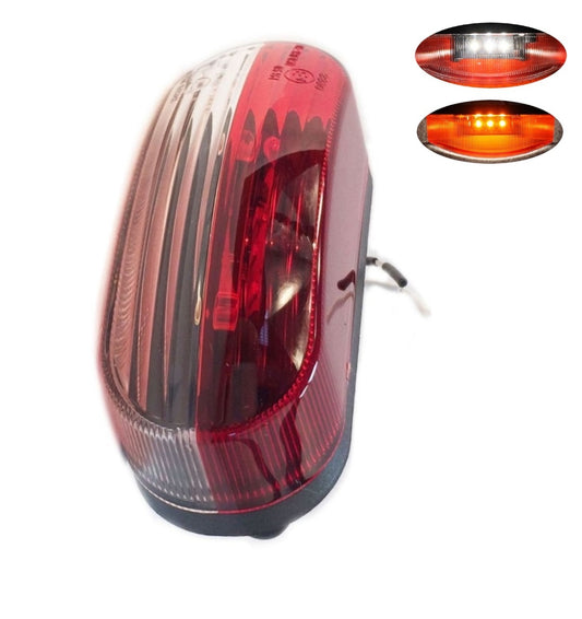 LED Диоднa Светлинa, Вертикален, Висящ Монтаж , Предна, Задна, LED Лампа, Бяло, Червено, 6 Диода, 12V/24V E-Mark