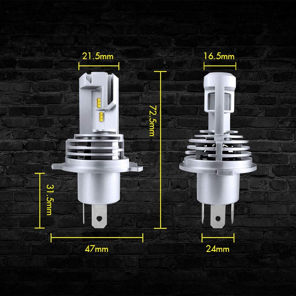 Комплект Умалени Мини LED Диодни Крушки М3 H4 Х4 12V 24V 50W 5000lm за Трактори Мотоциклети Мотори Автомобили