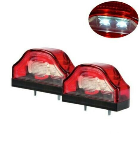LED  Диоден Плафон Oсветление за Регистрационен Номер ,12V - 24V, За Ремарке, Бус, Каравана, Платформа, Червен
