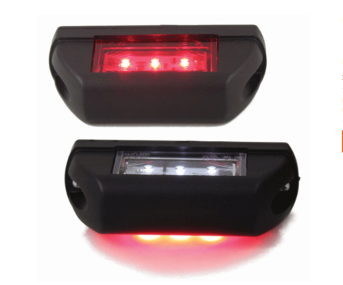 LED  Габарит, 6 SMD Диода, 12V - 24V, За Вертикален Монтаж, Червена и Бяла Светлина, Е-Mark Е9