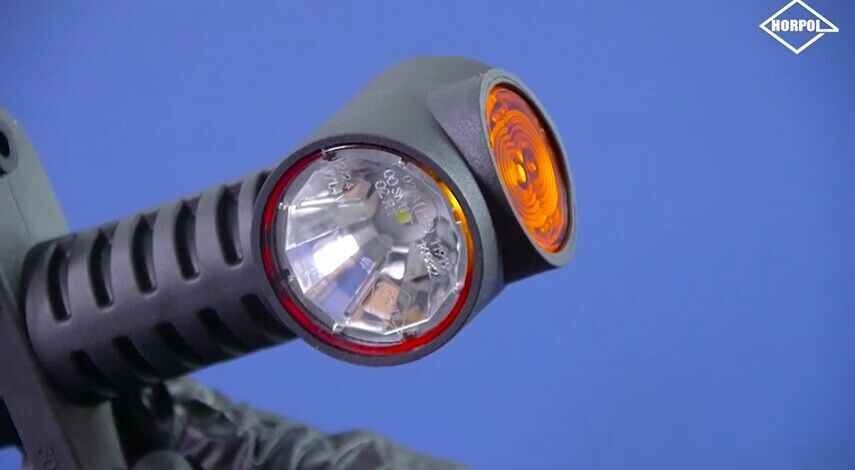 12см LED  Габарит, Рогче, 12V-24V, 3 SMD Диода, Тройна Функция, Червена, Бяла, Жълта Светлина, 3D Светлинен Ефект