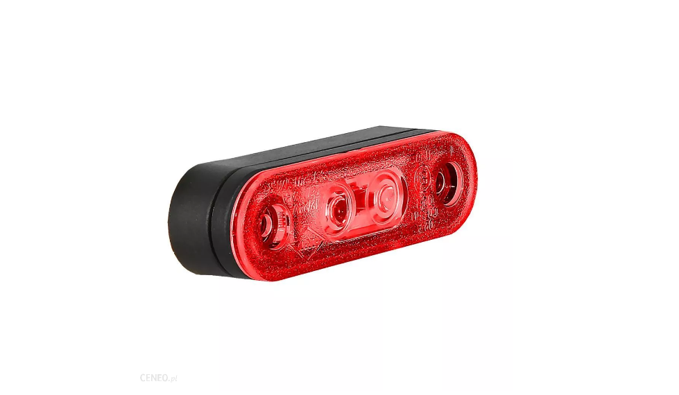 LED Светодиоден Габарит, Маркер, Токос, Червен, Овален, Е-Mark, 3 LED, 12V-24V, 8 см