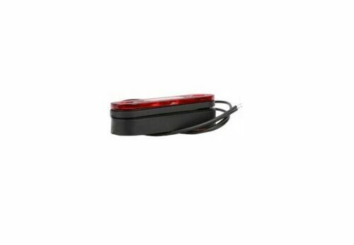 LED Светодиоден Габарит, Маркер, Токос, Червен, Овален, Е-Mark, 3 LED, 12V-24V, 8 см