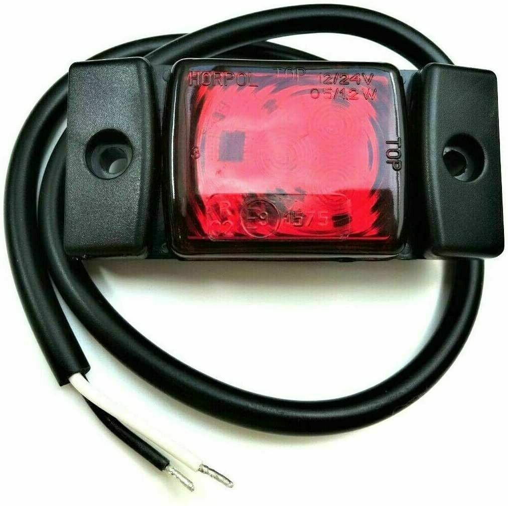LED Светодиоден Габарит, Маркер, Токос, Червен, Е-Mark, 3 LED, 12V-24V, 7.3 см