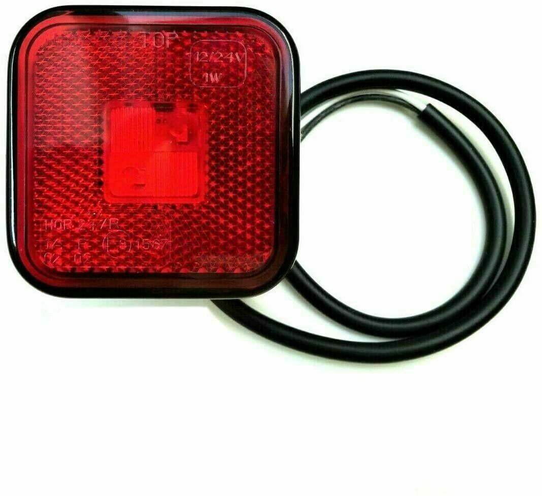 LED Светодиоден Габарит, Светлоотразителен, Стоп, Маркер, Токос, Червен, Е-Mark, 4 LED, 12V-24V, 6.7 см