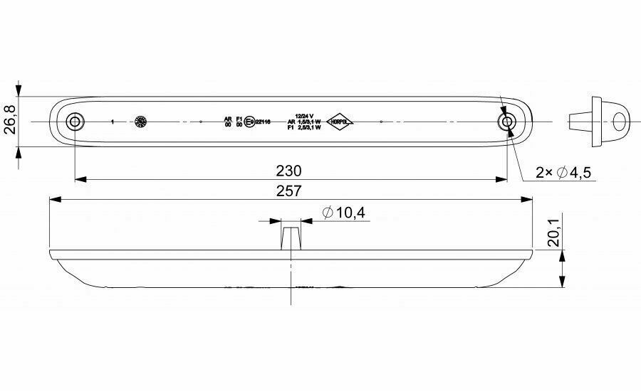 LED  Мултифункционална Светлина, Червена - Габарит, Стоп и Бяла - Заден Ход, 12V - 24V, E-Mark