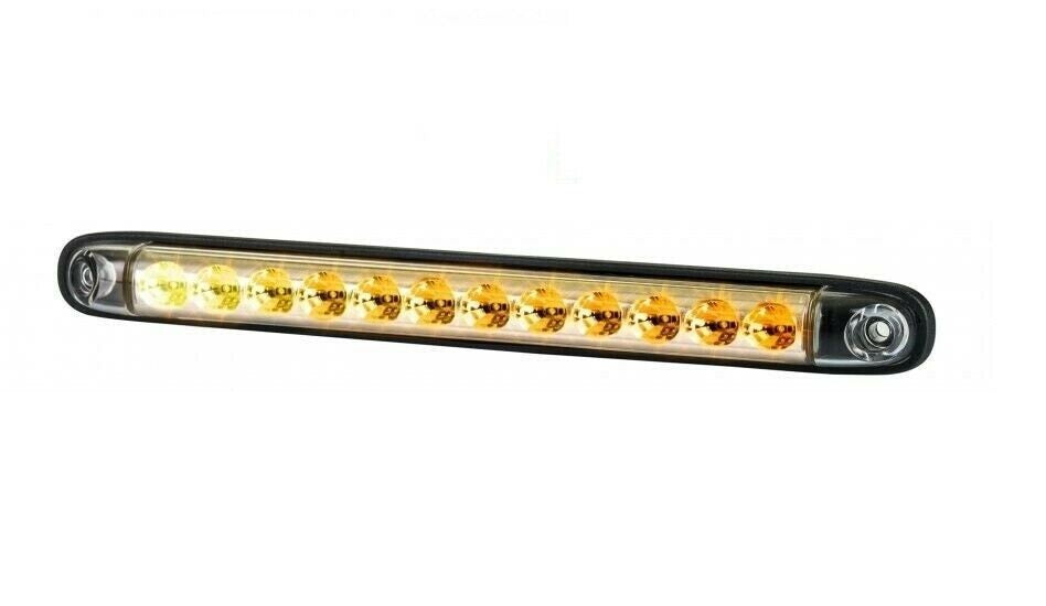 26см LED  Динамичен Бягащ Мигач, Жълта Светлина, 12V - 24V, E-Mark, 12 Диода,