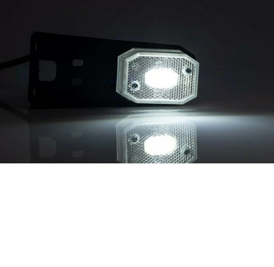 LED  Габарит със Стойка, Рефлектор, Бяла Светлина, Маркер, Токос, 12V - 24V, E-Mark E9, За Каравана, Кемпер и др.