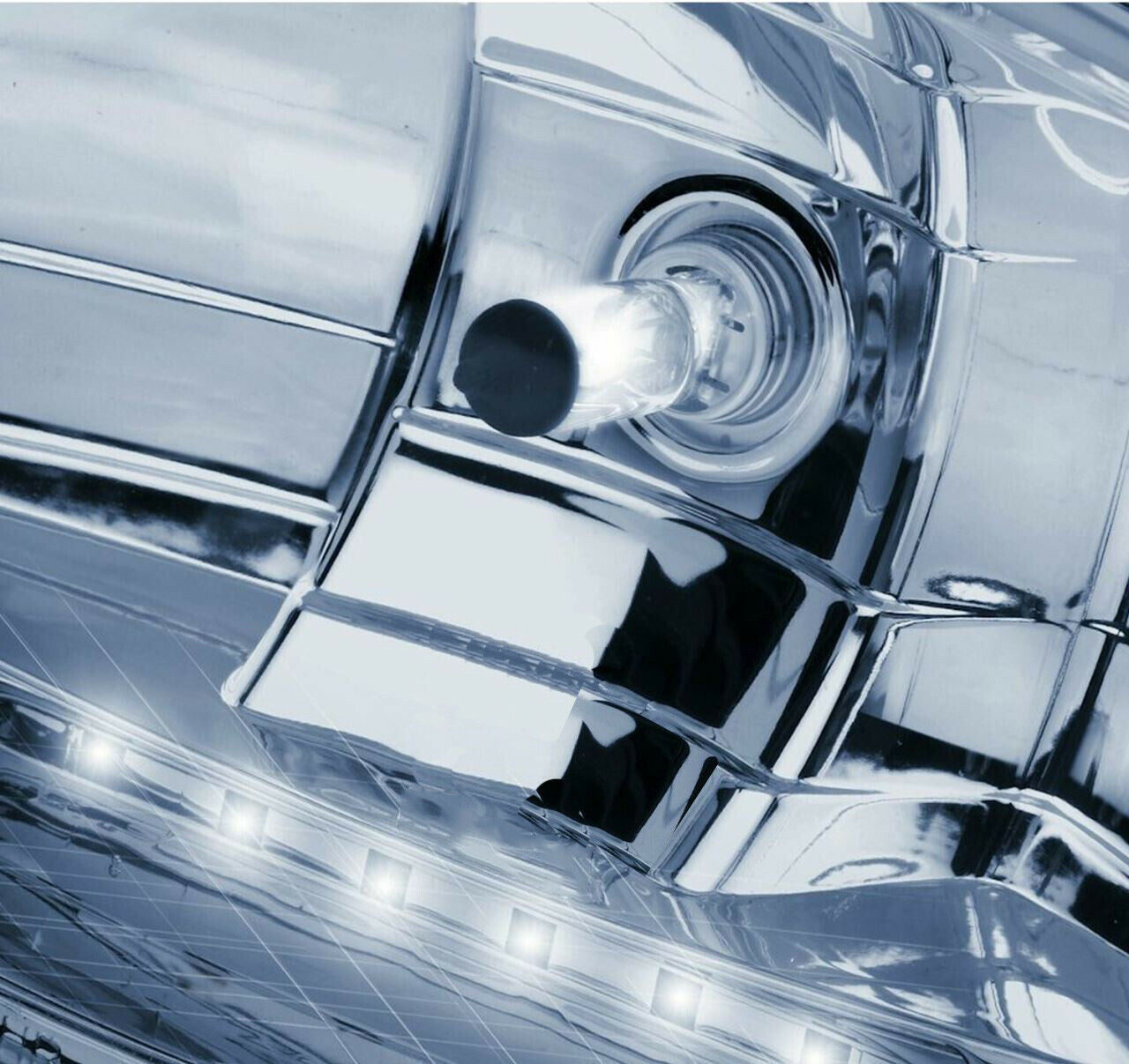 Комплект 2 Броя Халоген, Фар, Ø 225мм, 12V 24V, Крушка H1 + 6 LED Диода, E-Mark, За Камион, Трактор, Багер, Земеделски Машини и др.