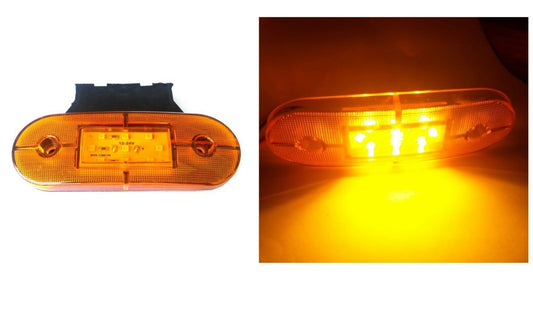 12V LED Оранжев Жълт Диоден Маркер Габарит Токос със 9 светодиода за камион ремарке бус ван каравана платформа
