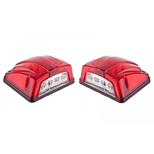 Комплект от 2 броя LED Плафон за регистрационен номер червен 12-24V за камион, ремарке, каравана, бус, трактор и др