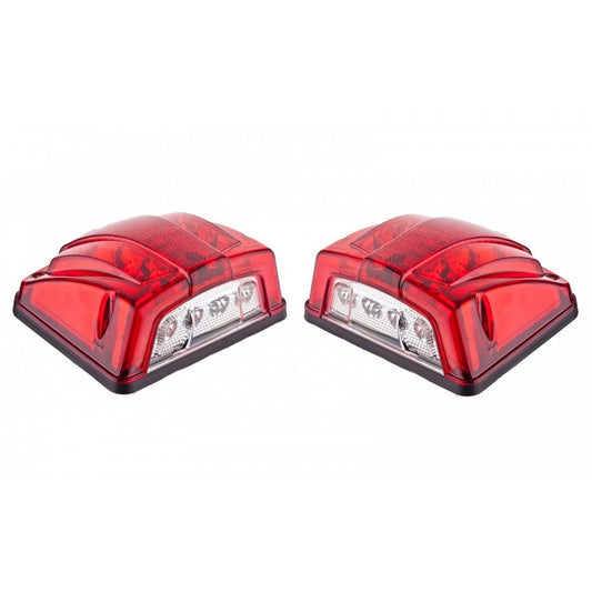 Комплект от 2 броя LED Плафон за регистрационен номер червен 12-24V за камион, ремарке, каравана, бус, трактор и др