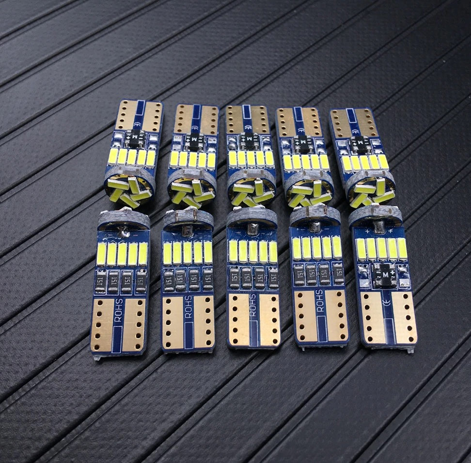 Комплект от 2 броя T10 Led крушки 15 SMD светодиода W5W 12V бяла светлина в блистер