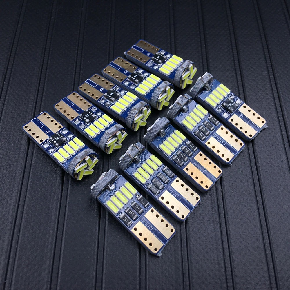 Комплект от 2 броя T10 Led крушки 15 SMD светодиода W5W 12V бяла светлина в блистер