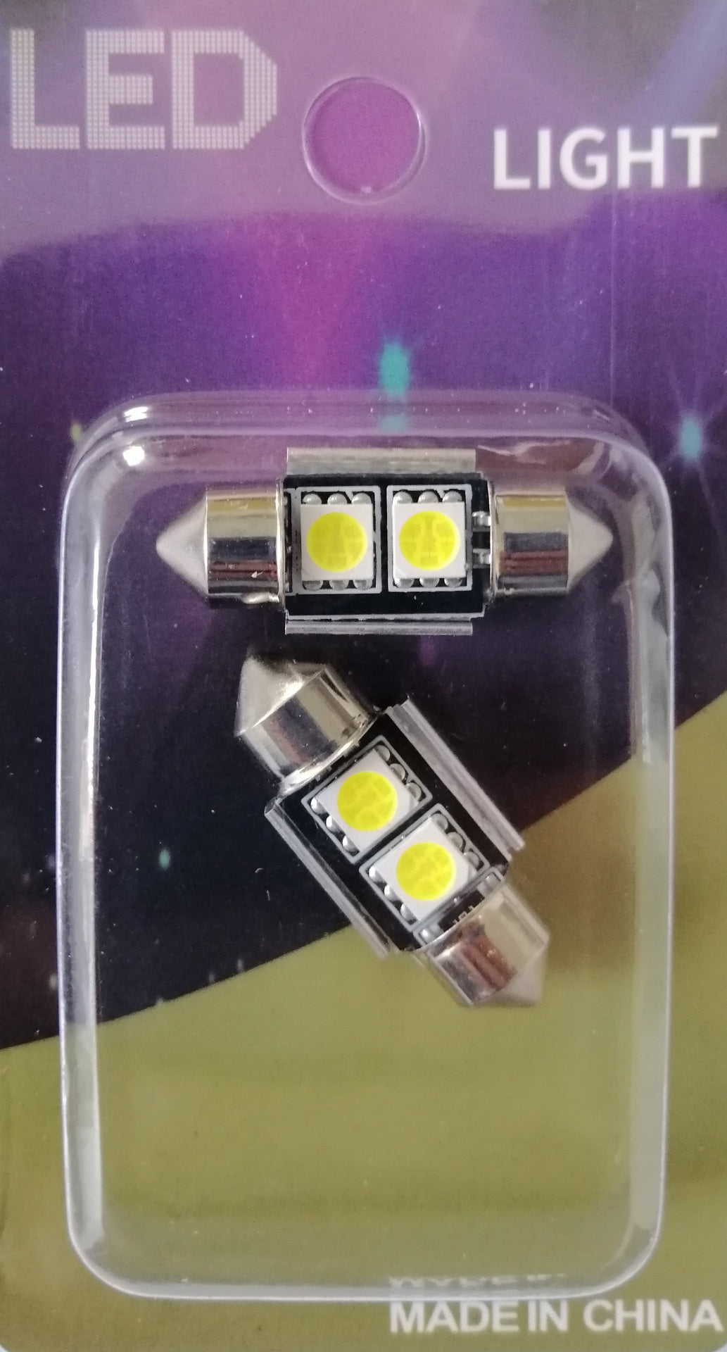 Комплект от 2 броя LED  Диодни Крушки 2 SMD 5050 31мм 12V Бяла Светлина Canbus Error Free Bez Грешки в блистер