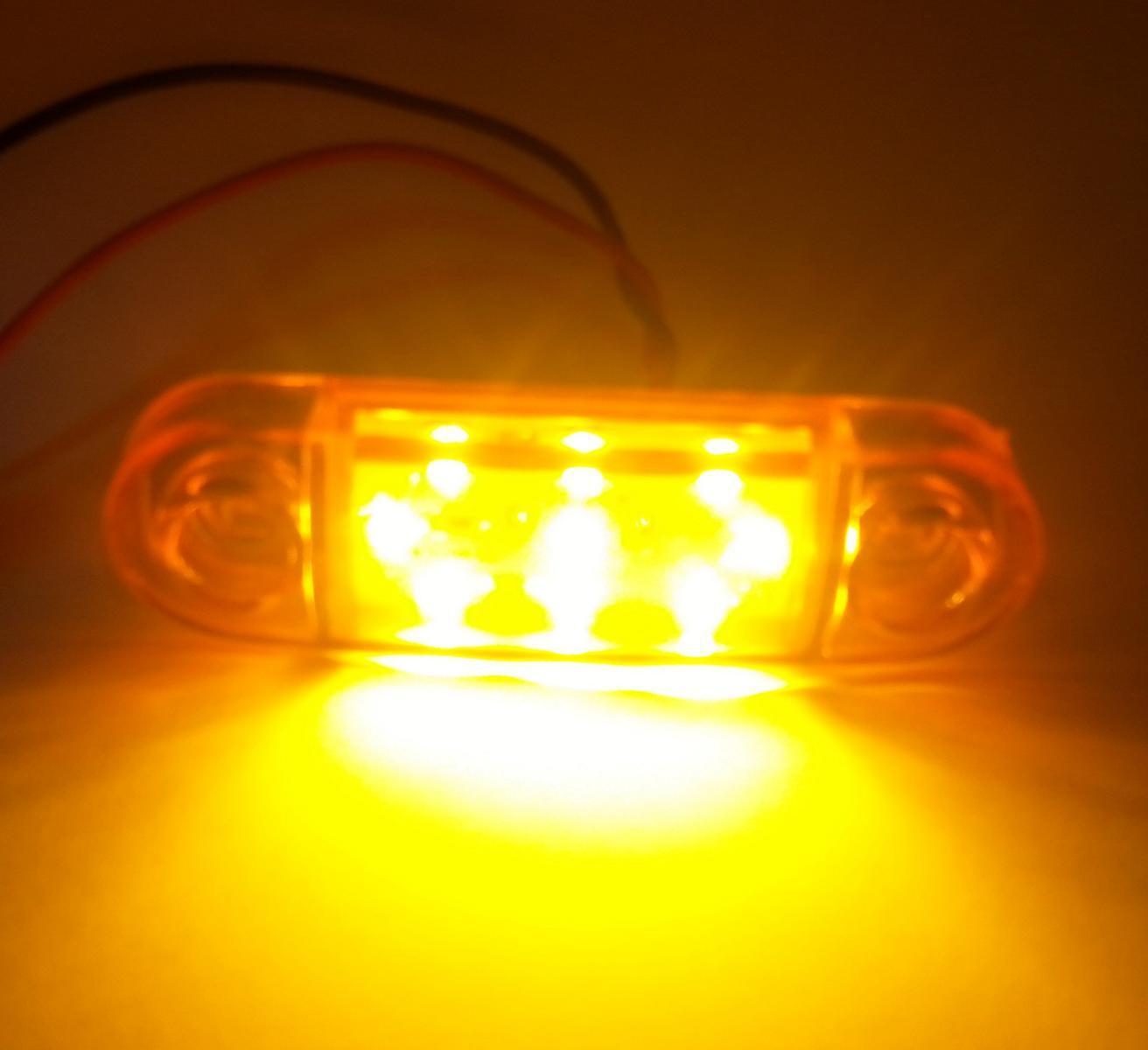 Светодиоден маркер габарит токос жълта оранжева светлина със 9 LED за бус ван ремарке каравана платформа 24V