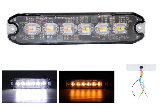 12 LED Комбинирана Жълто-Бяло Аварийна Лампа Блиц Светлина Мигаща За Пътна Помощ Платформа и др. 12-24V