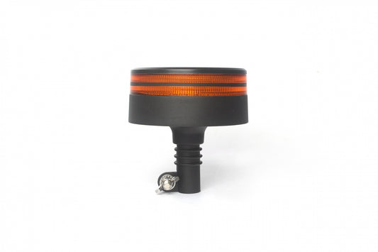 25W LED Аварийна Сигнална Лампа Маяк Буркан Двуредов с 50 Диода Оранжева Жълта 12V - 24V за монтаж на тръба