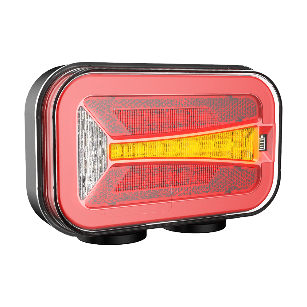 Комплект Безжични Преносими Диодни LED Стопове Wireless с Магнит Неон Neon Ефект 12-24V 165mm х 100mm x 39.5 mm за Ремарке Каравана Платформа и др.