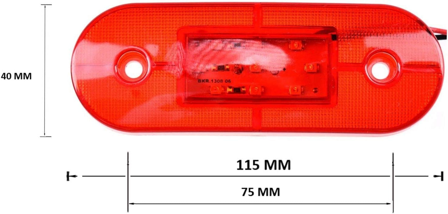 24V LED Червен диоден маркер габарит токос със 9 светодиода за камион ремарке бус ван каравана платформа и др.