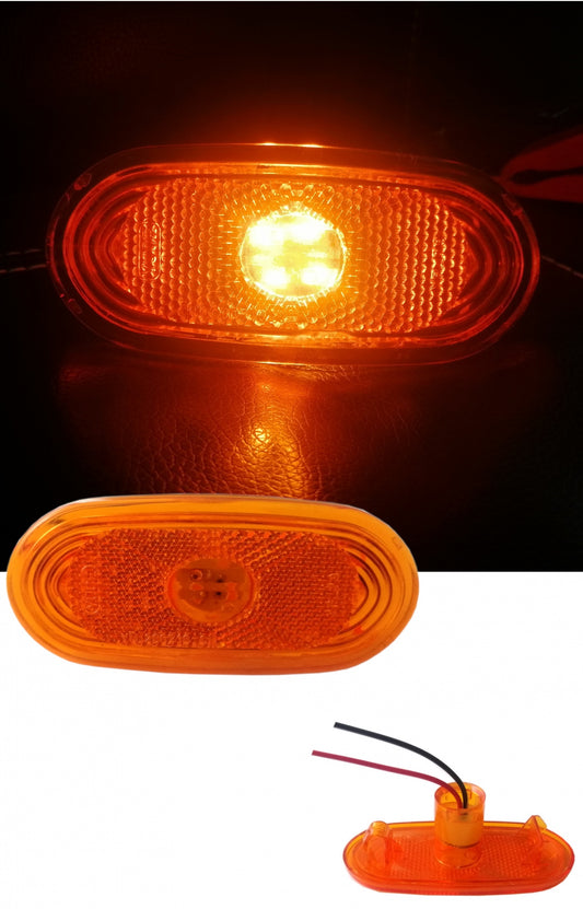 LED светодиоден габарит маркер токос жълт оранжев с 4 диода 12V за Мерцедес Спринтер Фолксваген Крафтер MERCEDES SPRINTER VW CRAFTER