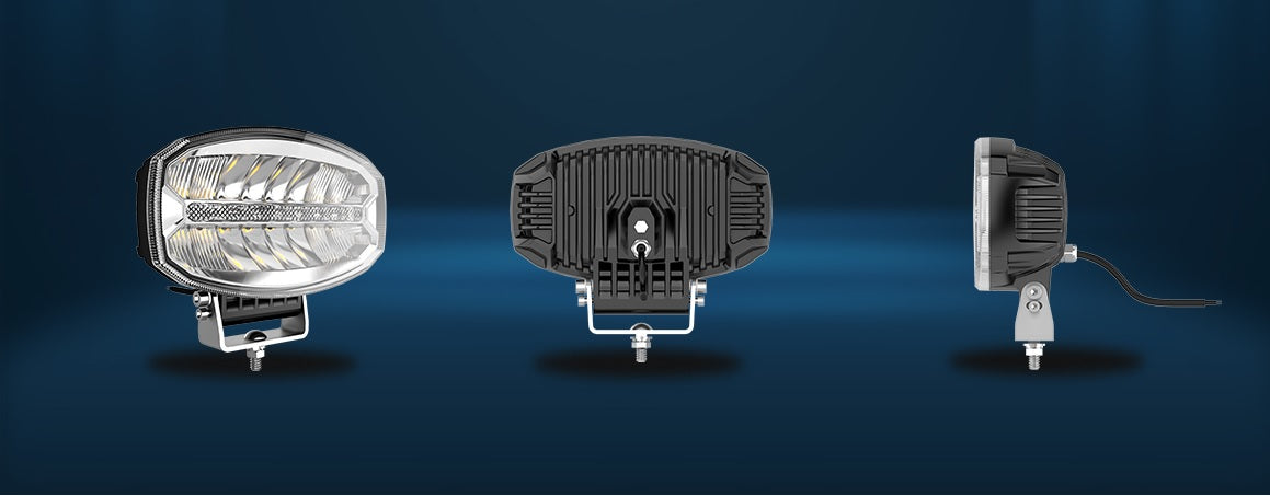 80W LED  Диоден Фар Халоген Лампа С Три Функции Неон Neon Ефект Бяла светлина 5800lm 12V - 24V E-Mark