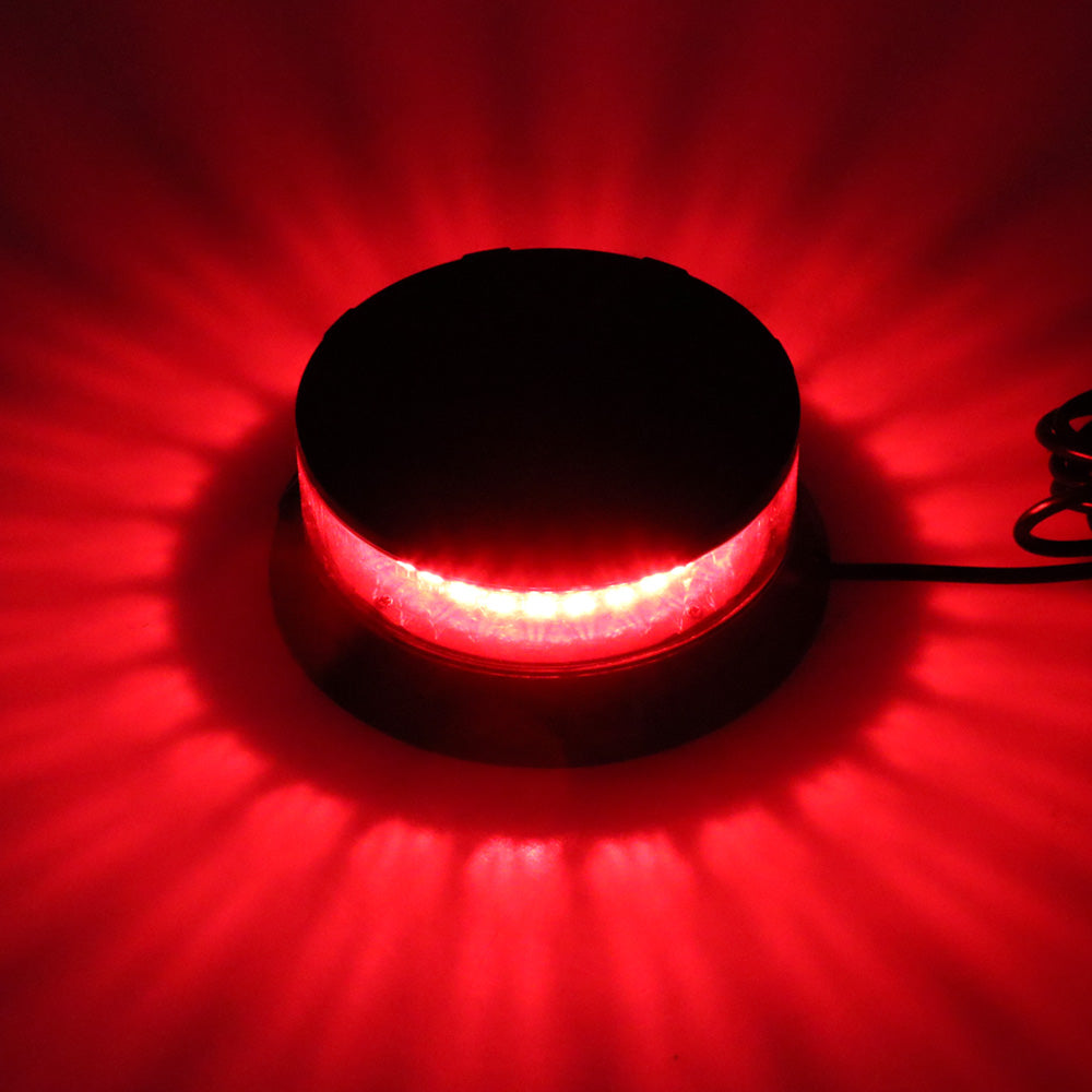 24W LED Компактна Диодна Въртяща се Сигнална Аварийна Лампа Маяк Буркан с магнит и вендуза 12V - 24V с магнит Е9 E-Mark червена светлина