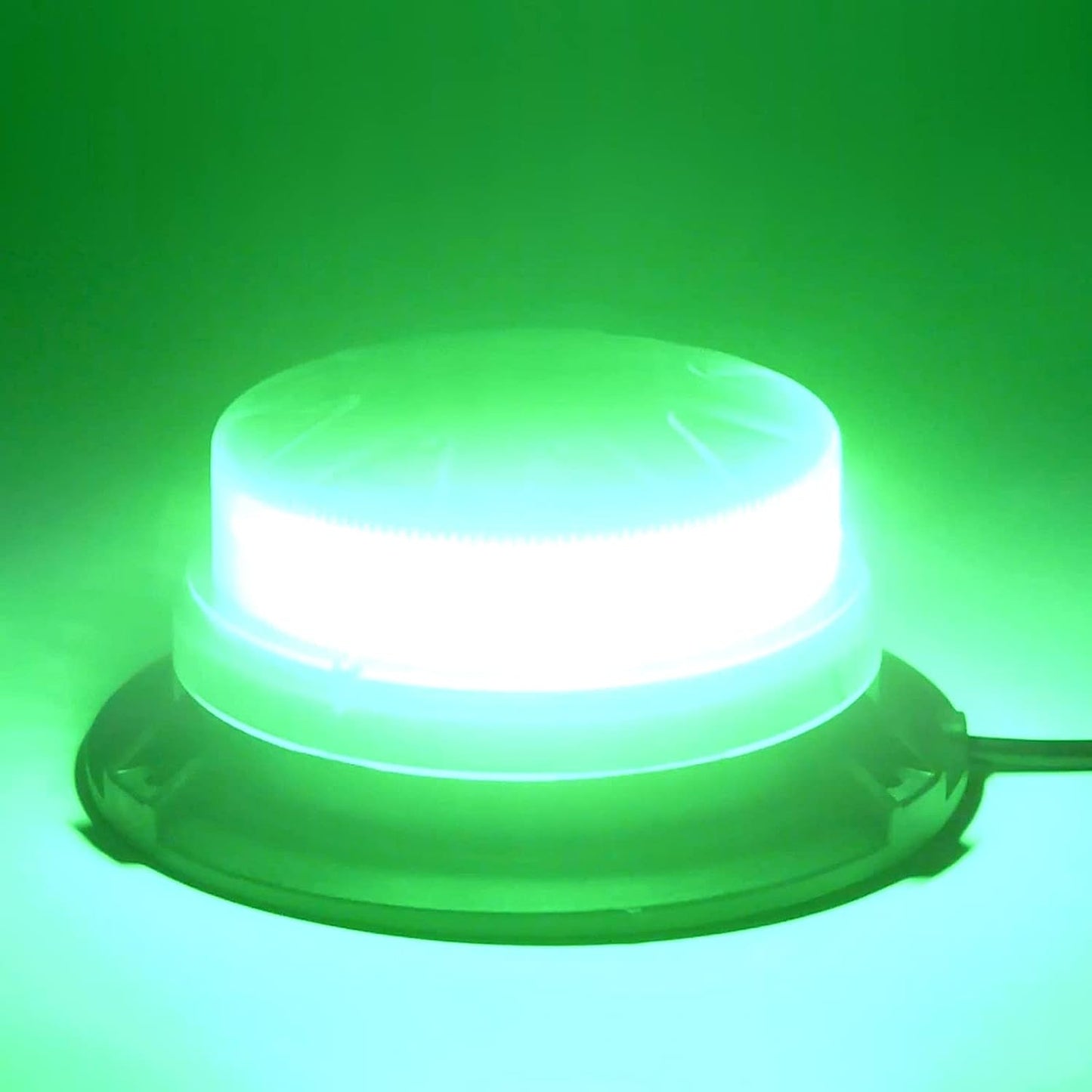 24W LED Компактна Диодна Въртяща се Сигнална Аварийна Лампа Маяк Буркан с магнит и вендуза 12V - 24V с магнит Е9 E-Mark Зелена Светлина